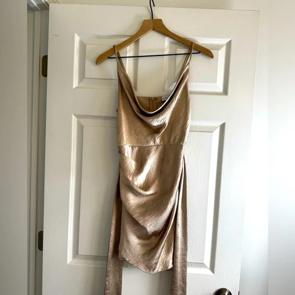 slim fit dress slacks Karma Long Sleeve Keyhole Back Sequin Dress Gold main image 1